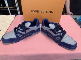 Louis Vuitton Virgil Abloh 54 LV Monogram 54  Blue Trainer Sneaker Sz 10.5 PPSKN