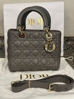 Christian Dior Cannage Bag Medium Lady Dior Bag My ABC Gray Lambskin VWG 318910