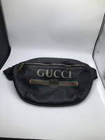 GUCCI Bumbag Belt Bag Black Grained Calfskin Small GG Logo SPB SJ-319887