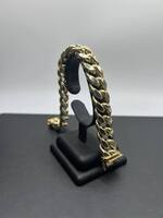9" 10K Gold Curb Bracelet for Men   LS(326240)