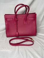 Yves Saint Laurent Pink Leather Sac de Jour Women's Handbag Bag SPB SJ 326628