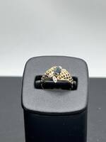 14K Gold Ring with Dark Blue Stone Size 6   LS(327343)