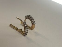 10K Yellow Gold Earring With Small Diamond Chips PPSD