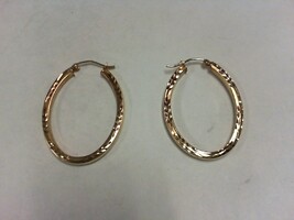 Hoop Earrings - YG- 1" x 1 1/2" 10K - PPSKN
