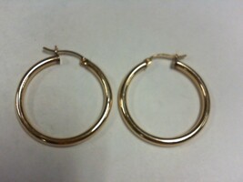 Hoop Earrings - YG - 1 1/4" x 1 1/4" - 14K - PPSKN