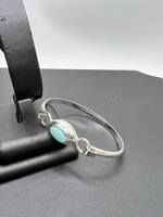 Sterling Silver Bracelet with Turquoise Stone    LS(329610)  