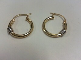 Two Tone Hoop Earrings - YG/WG - 14K - PPSKN