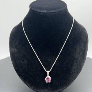 22" 14K White Gold Necklace with Pendant   LS(329808) 