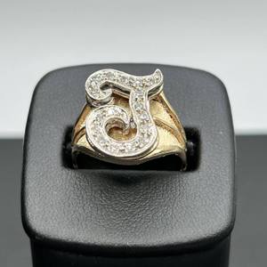 14K Gold Mens "J" Ring Size 9  LS(330279) 