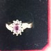 Pink Stone & Diamond Ring -  YG - Sz 6.5 - 14K - PPSKN