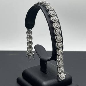8" 10K White Gold Bracelet with Stones   LS(330877) 