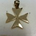 Maltese Cross Pendant - YG - 1" x 3/4" - 18K - PPSKN