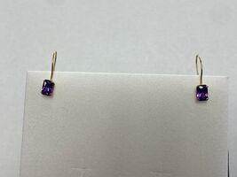  14K Yellow Gold Earrings With Purple Stone PPSDM