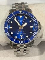 Men's Blue Dial Tissot Seastar Powermatic 80 Diver Date 41mm Watch T120407A VWG