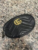 Gucci Authentic Marmont Black Leather Belt Bag SPB-SAL (332456)
