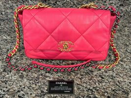 Chanel 19 Large Quilted Flap Pink Purse - VWG 332549