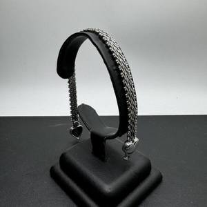  8" Sterling Silver Bracelet w Heart Clasp   LS(332550)