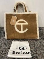 Telfar x UGG Large Shopping Bag in Suede Chestnut SPB-SAL (332713)