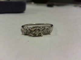 Vintage Art Deco Style Diamond Ring - WG Sz 7.5 - 14K - PPSKN