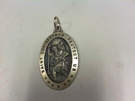 Vintage Solid Sterling Silver Saint Christopher Pendant - PPSKN