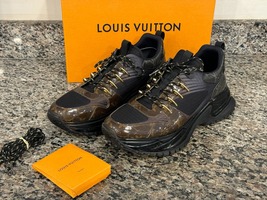 Louis Vuitton Run Away Pulse Brown Eclipse Gold Sneakers Size 10 1/2 VWG 337124