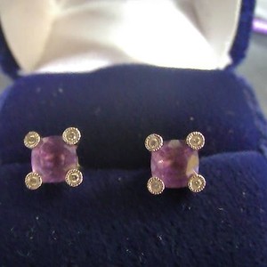 Gold Earrings 2.24g/14kt amethyst studs