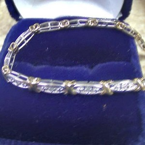 White Gold Curb Bracelet Sz:tennis bracelet 10kt 