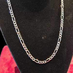 White Silver Figaro Necklace 14.64g/0.925% 18"