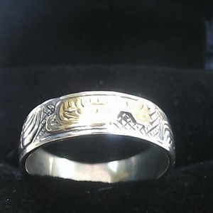 White Silver Band Ring 4.73g/0.925% 