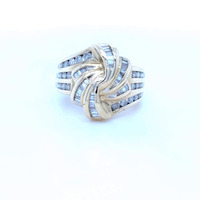  14kt Yellow Gold Channel Set Baguette and Round Diamond Ring