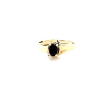  10kt Yellow Gold Ring with Black Stone
