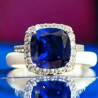 Ladies 10kt White Gold Ring with 5.5ct Sapphire with Diamond Accents