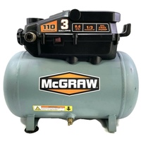 McGraw 57572 3 Gallon 1/3 HP 110 PSI Oil-Free Hot Dog Air Compressor