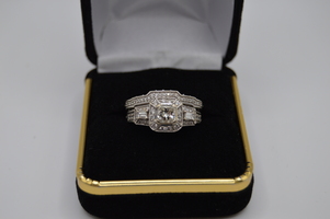 14k White Gold Princess Cut Wedding Set. Over $7500 New. Only $3500.00!!!