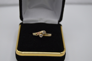  10kt Black Hills Gold Ring w/ 2 small diamond  ONLY $399.00