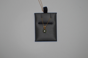 14kt Yellow Gold Real Emerald and Diamond Pendant Necklace.  ONLY $179.99