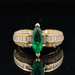  Carte Blu Certified 18k Emerald and Diamond Cocktail Ring 1.10tdw 