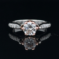  14k Two-Tone "Royal Lady" Diamond Engagement Ring 1.00tdw
