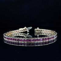  14k Purple Garnet Tennis Bracelet 7"